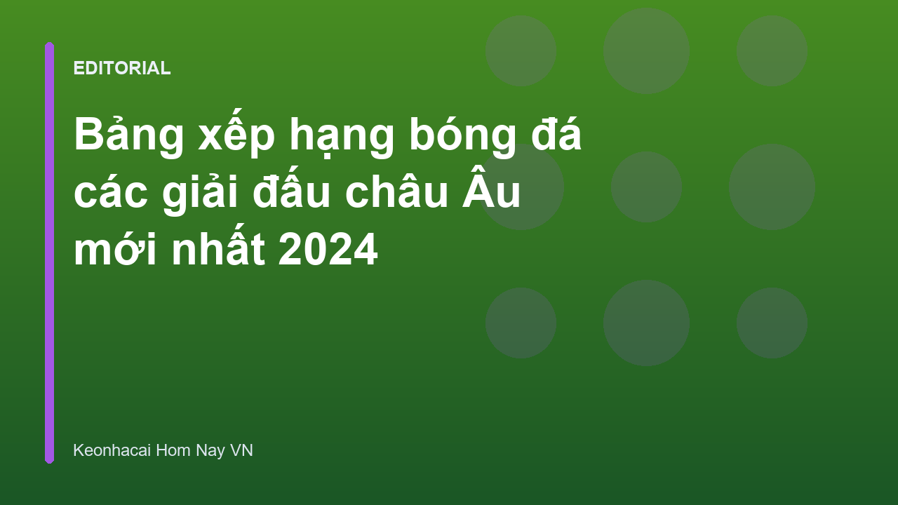 Bảng xếp hạng bóng đá các giải đấu châu Âu